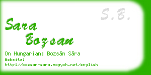 sara bozsan business card