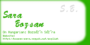 sara bozsan business card